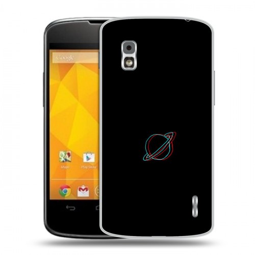 Дизайнерский пластиковый чехол для LG Google Nexus 4 Минимализм на черном