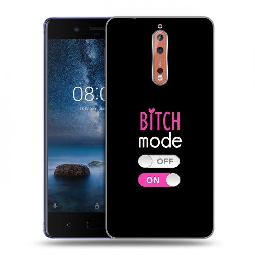 Дизайнерский пластиковый чехол для Nokia 8 Минимализм на черном