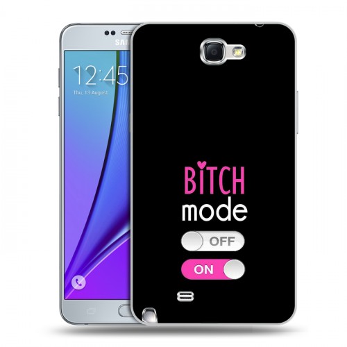 Дизайнерский пластиковый чехол для Samsung Galaxy Note 2 Минимализм на черном