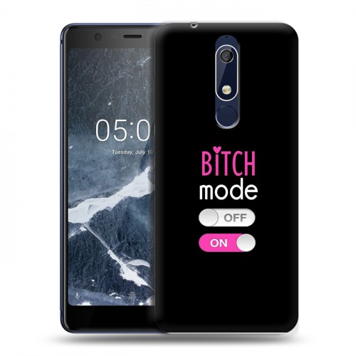 Дизайнерский пластиковый чехол для Nokia 5.1 Минимализм на черном