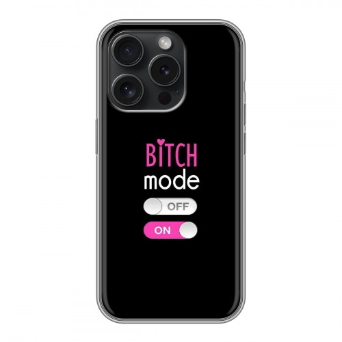 Дизайнерский силиконовый чехол для Iphone 15 Pro Минимализм на черном