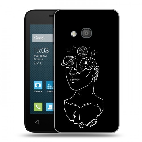 Дизайнерский силиконовый чехол для Alcatel One Touch Pixi 4 (4) Минимализм на черном