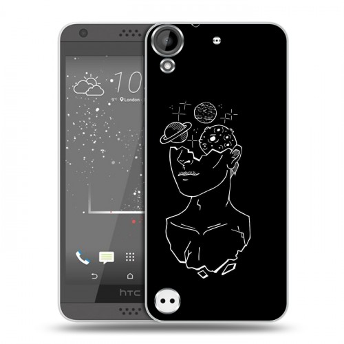 Дизайнерский пластиковый чехол для HTC Desire 530 Минимализм на черном
