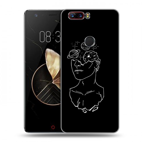 Дизайнерский пластиковый чехол для ZTE Nubia Z17 Минимализм на черном