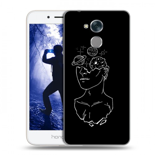 Дизайнерский пластиковый чехол для Huawei Honor 6A Минимализм на черном