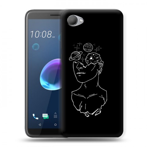 Дизайнерский пластиковый чехол для HTC Desire 12 Минимализм на черном