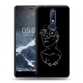 Дизайнерский пластиковый чехол для Nokia 5.1 Минимализм на черном