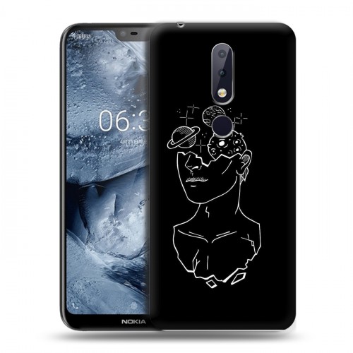 Дизайнерский силиконовый чехол для Nokia 6.1 Plus Минимализм на черном