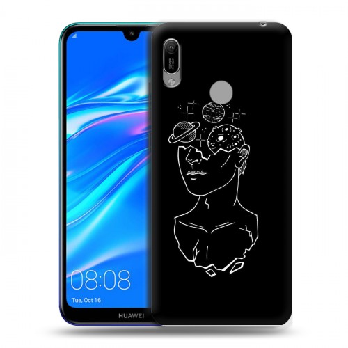 Дизайнерский пластиковый чехол для Huawei Y6 (2019) Минимализм на черном