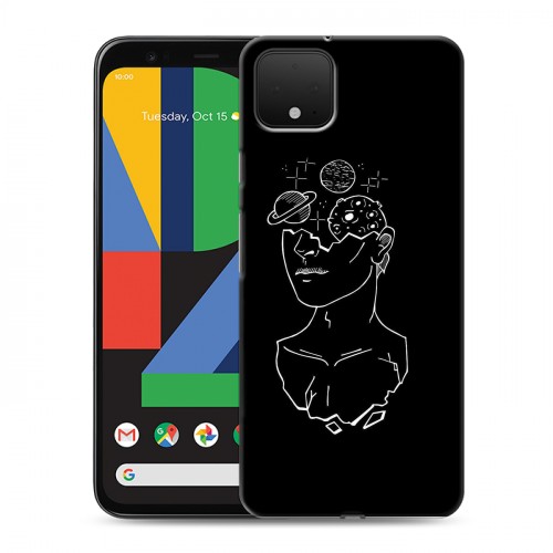 Дизайнерский пластиковый чехол для Google Pixel 4 Минимализм на черном