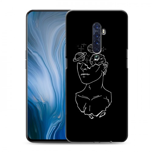 Дизайнерский пластиковый чехол для OPPO Reno2 Z Минимализм на черном