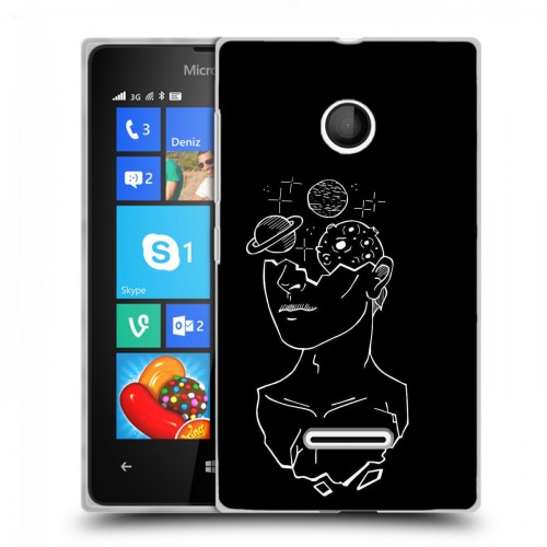 Дизайнерский пластиковый чехол для Microsoft Lumia 435 Минимализм на черном