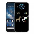 Дизайнерский силиконовый чехол для Nokia 8.3 Минимализм на черном