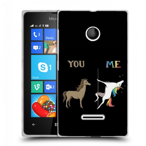 Дизайнерский пластиковый чехол для Microsoft Lumia 435 Минимализм на черном