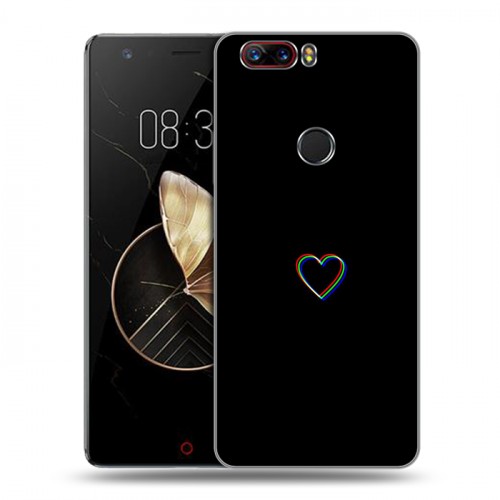 Дизайнерский пластиковый чехол для ZTE Nubia Z17 Минимализм на черном