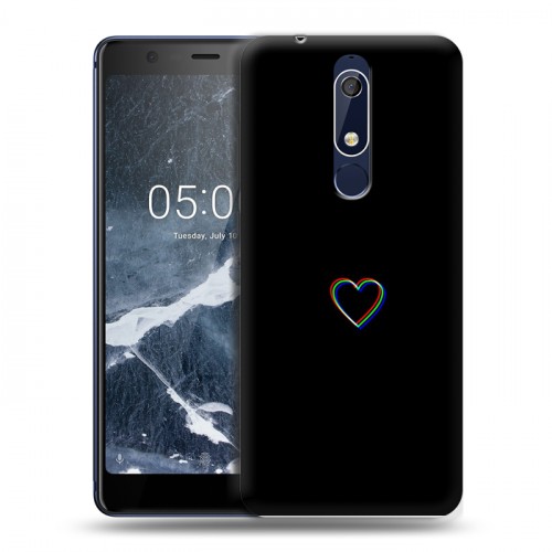 Дизайнерский пластиковый чехол для Nokia 5.1 Минимализм на черном