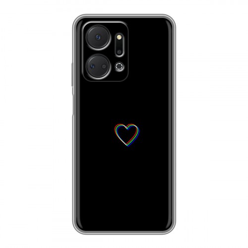 Дизайнерский силиконовый чехол для Huawei Honor X7a Минимализм на черном