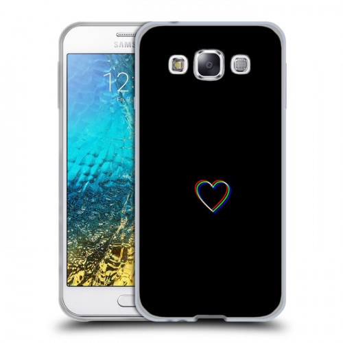 Дизайнерский пластиковый чехол для Samsung Galaxy E5 Минимализм на черном