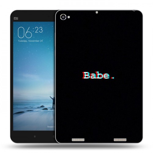 Дизайнерский силиконовый чехол для Xiaomi Mi Pad 2 Минимализм на черном