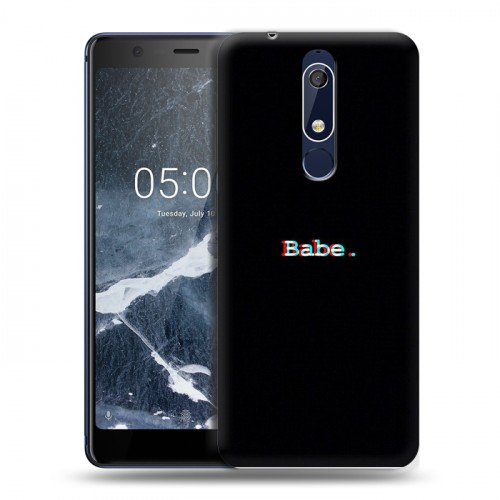 Дизайнерский пластиковый чехол для Nokia 5.1 Минимализм на черном