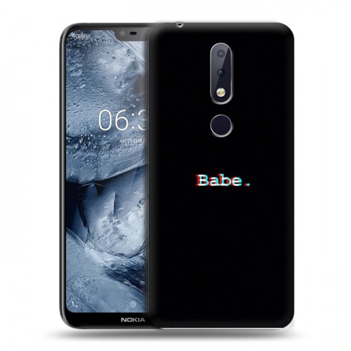 Дизайнерский силиконовый чехол для Nokia 6.1 Plus Минимализм на черном