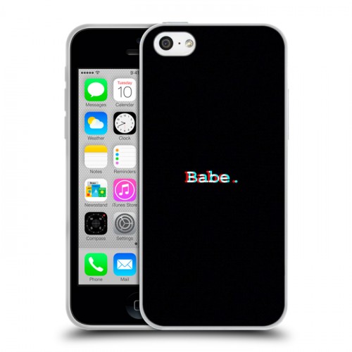 Дизайнерский пластиковый чехол для Iphone 5c Минимализм на черном