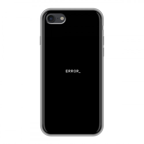 Дизайнерский силиконовый с усиленными углами чехол для Iphone 7 Минимализм на черном