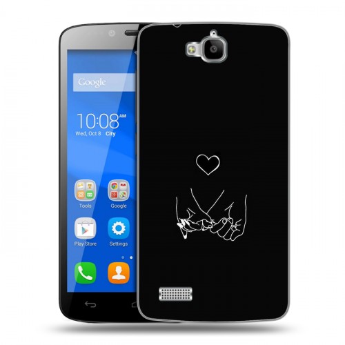 Дизайнерский пластиковый чехол для Huawei Honor 3C Lite Минимализм на черном