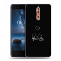 Дизайнерский пластиковый чехол для Nokia 8 Минимализм на черном