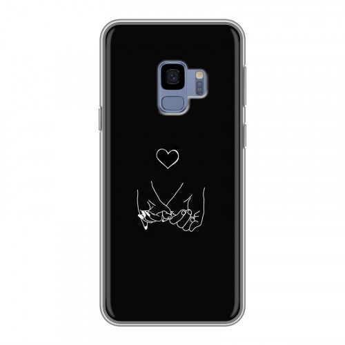 Дизайнерский пластиковый чехол для Samsung Galaxy S9 Минимализм на черном