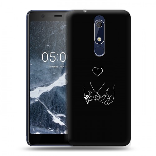 Дизайнерский пластиковый чехол для Nokia 5.1 Минимализм на черном