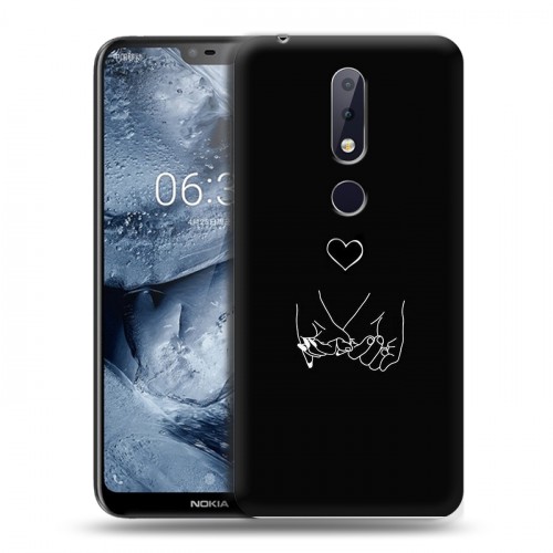 Дизайнерский пластиковый чехол для Nokia 6.1 Plus Минимализм на черном