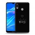 Дизайнерский пластиковый чехол для Huawei Y6 (2019) Минимализм на черном