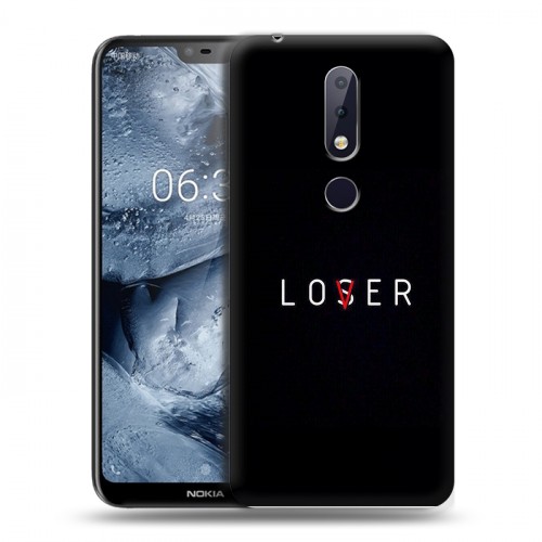 Дизайнерский пластиковый чехол для Nokia 6.1 Plus Минимализм на черном