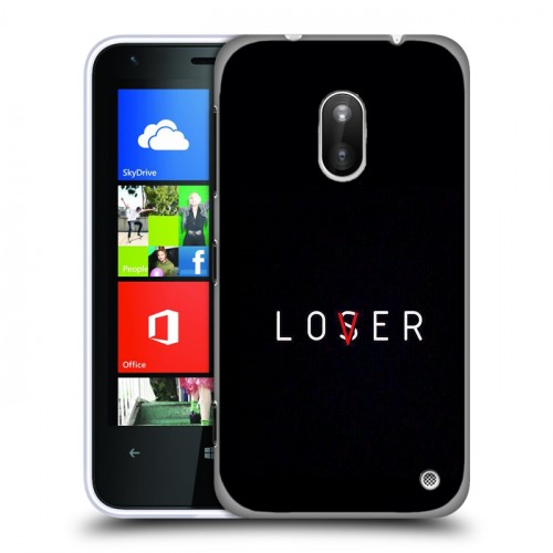 Дизайнерский пластиковый чехол для Nokia Lumia 620 Минимализм на черном