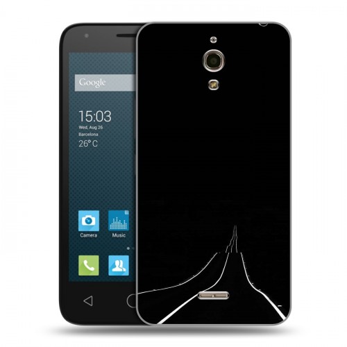 Дизайнерский силиконовый чехол для Alcatel One Touch Pixi 4 (6) Минимализм на черном