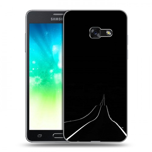 Дизайнерский силиконовый с усиленными углами чехол для Samsung Galaxy A3 (2017) Минимализм на черном