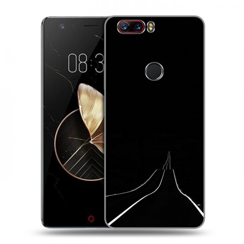 Дизайнерский пластиковый чехол для ZTE Nubia Z17 Минимализм на черном