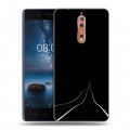 Дизайнерский пластиковый чехол для Nokia 8 Минимализм на черном