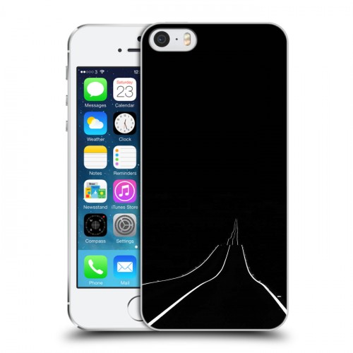 Дизайнерский пластиковый чехол для Iphone 5s Минимализм на черном