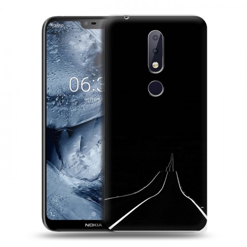 Дизайнерский силиконовый чехол для Nokia 6.1 Plus Минимализм на черном