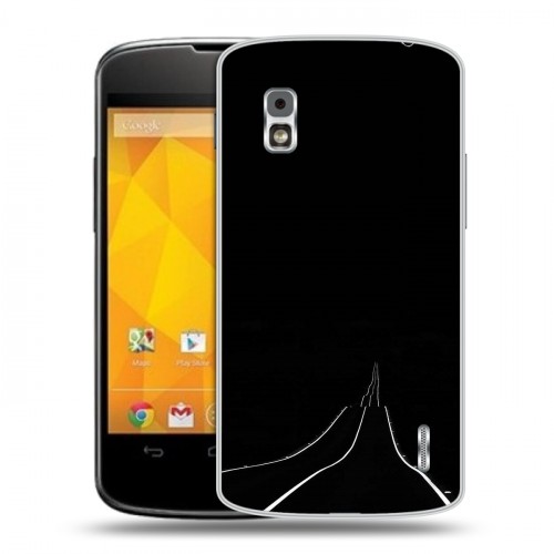 Дизайнерский пластиковый чехол для LG Google Nexus 4 Минимализм на черном