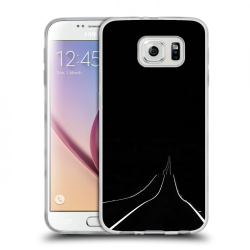 Дизайнерский пластиковый чехол для Samsung Galaxy S6 Минимализм на черном