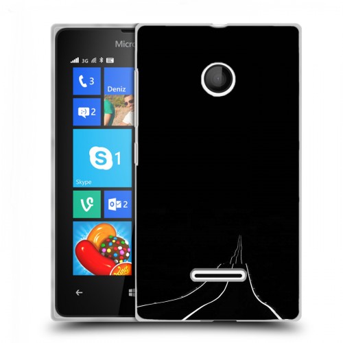 Дизайнерский пластиковый чехол для Microsoft Lumia 435 Минимализм на черном