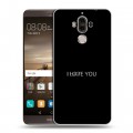 Дизайнерский пластиковый чехол для Huawei Mate 9 Минимализм на черном