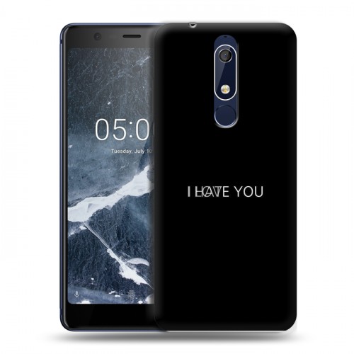 Дизайнерский пластиковый чехол для Nokia 5.1 Минимализм на черном