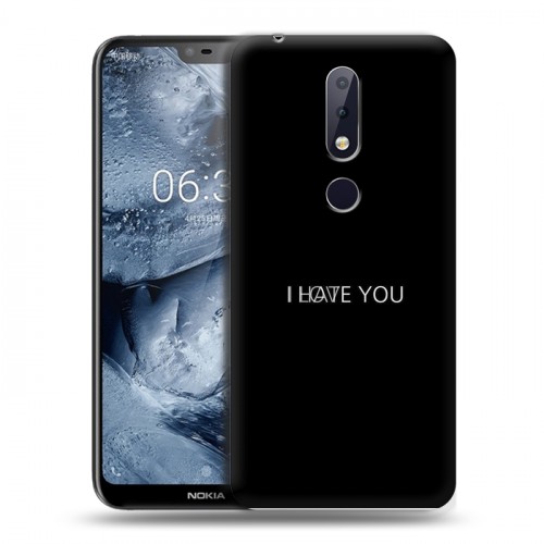 Дизайнерский силиконовый чехол для Nokia 6.1 Plus Минимализм на черном