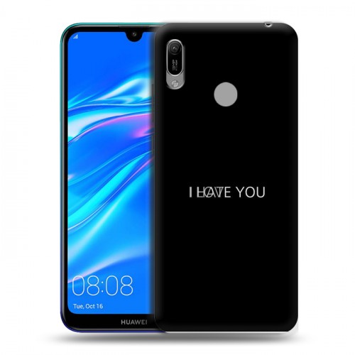 Дизайнерский пластиковый чехол для Huawei Y6 (2019) Минимализм на черном