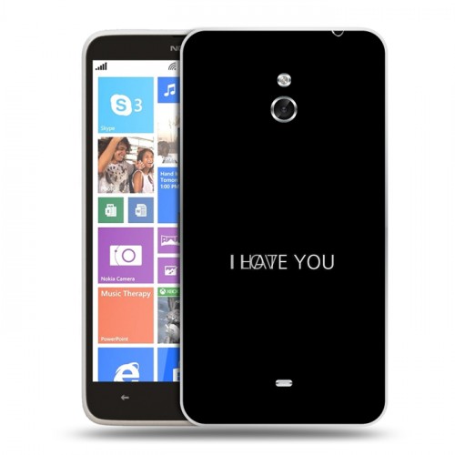 Дизайнерский пластиковый чехол для Nokia Lumia 1320 Минимализм на черном