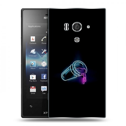 Дизайнерский пластиковый чехол для Sony Xperia acro S Минимализм на черном